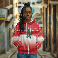World Football Morocco Custom Hoodie 1994 Away Retro Red Jersey - Wonder Print Shop