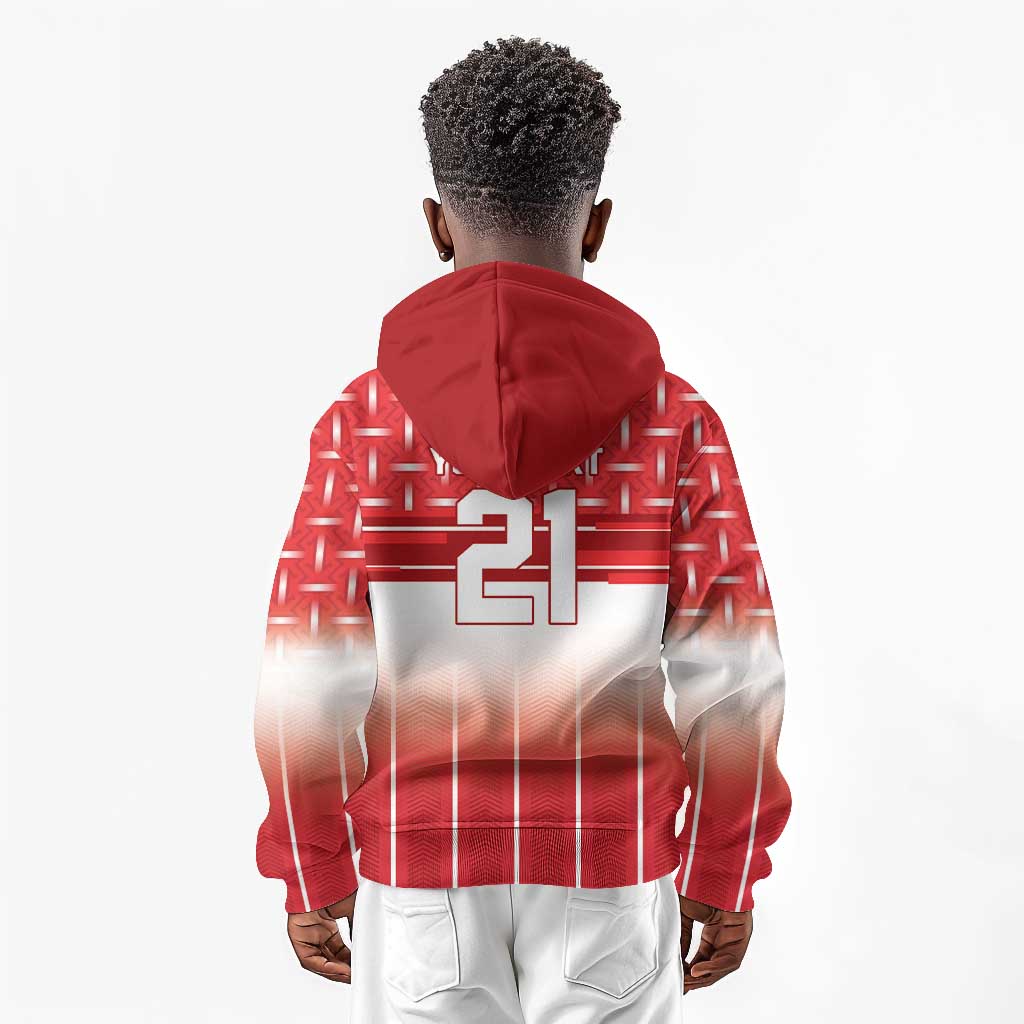 World Football Morocco Custom Kid Hoodie 1994 Away Retro Red Jersey - Wonder Print Shop