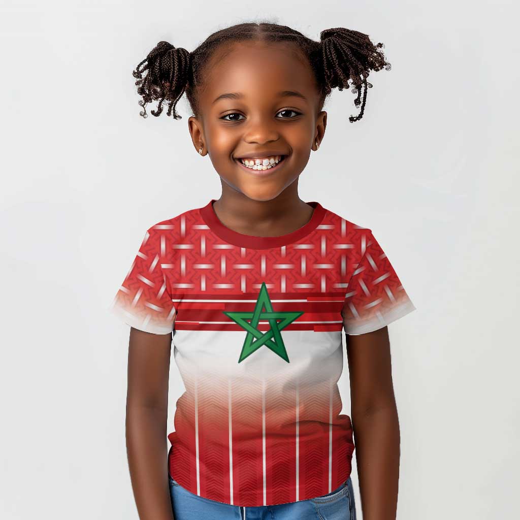 World Football Morocco Custom Kid T shirt 1994 Away Retro Red Jersey - Wonder Print Shop