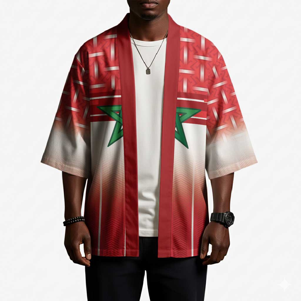 World Football Morocco Custom Kimono 1994 Away Retro Red Jersey - Wonder Print Shop