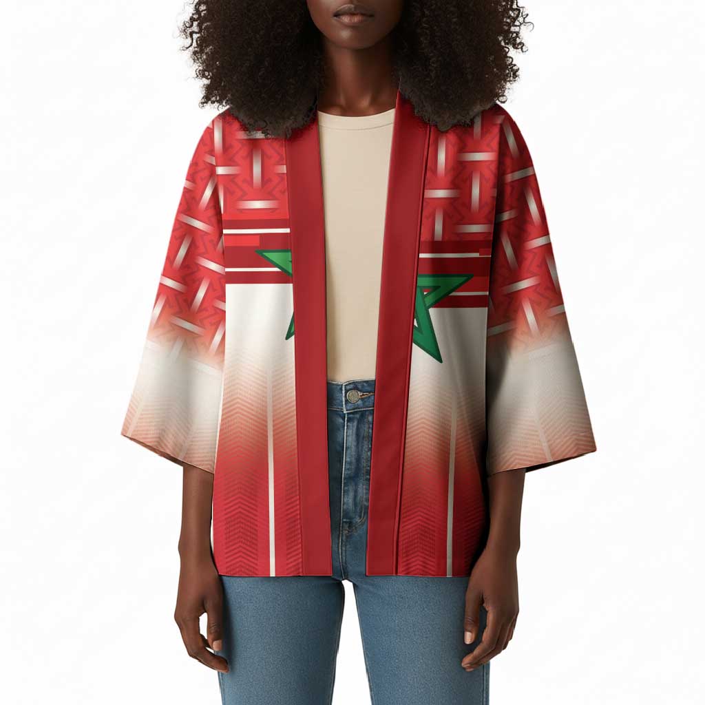 World Football Morocco Custom Kimono 1994 Away Retro Red Jersey - Wonder Print Shop