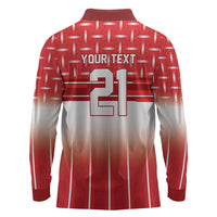 World Football Morocco Custom Long Sleeve Polo Shirt 1994 Away Retro Red Jersey - Wonder Print Shop