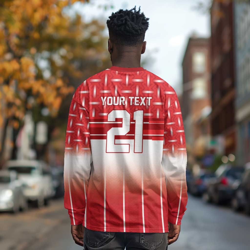 World Football Morocco Custom Long Sleeve Shirt 1994 Away Retro Red Jersey - Wonder Print Shop