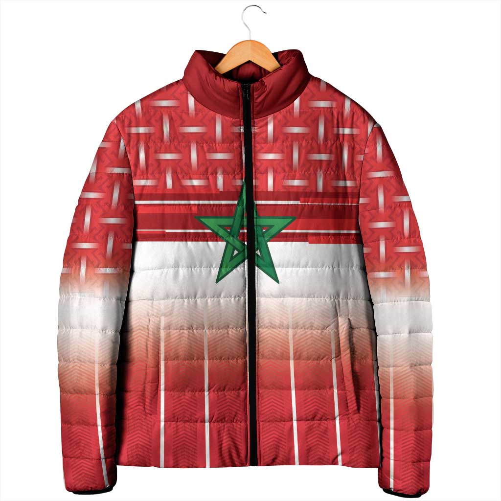 World Football Morocco Custom Padded Jacket 1994 Away Retro Red Jersey - Wonder Print Shop
