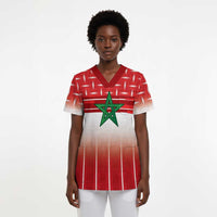 World Football Morocco Custom Scrub Top 1994 Away Retro Red Jersey - Wonder Print Shop