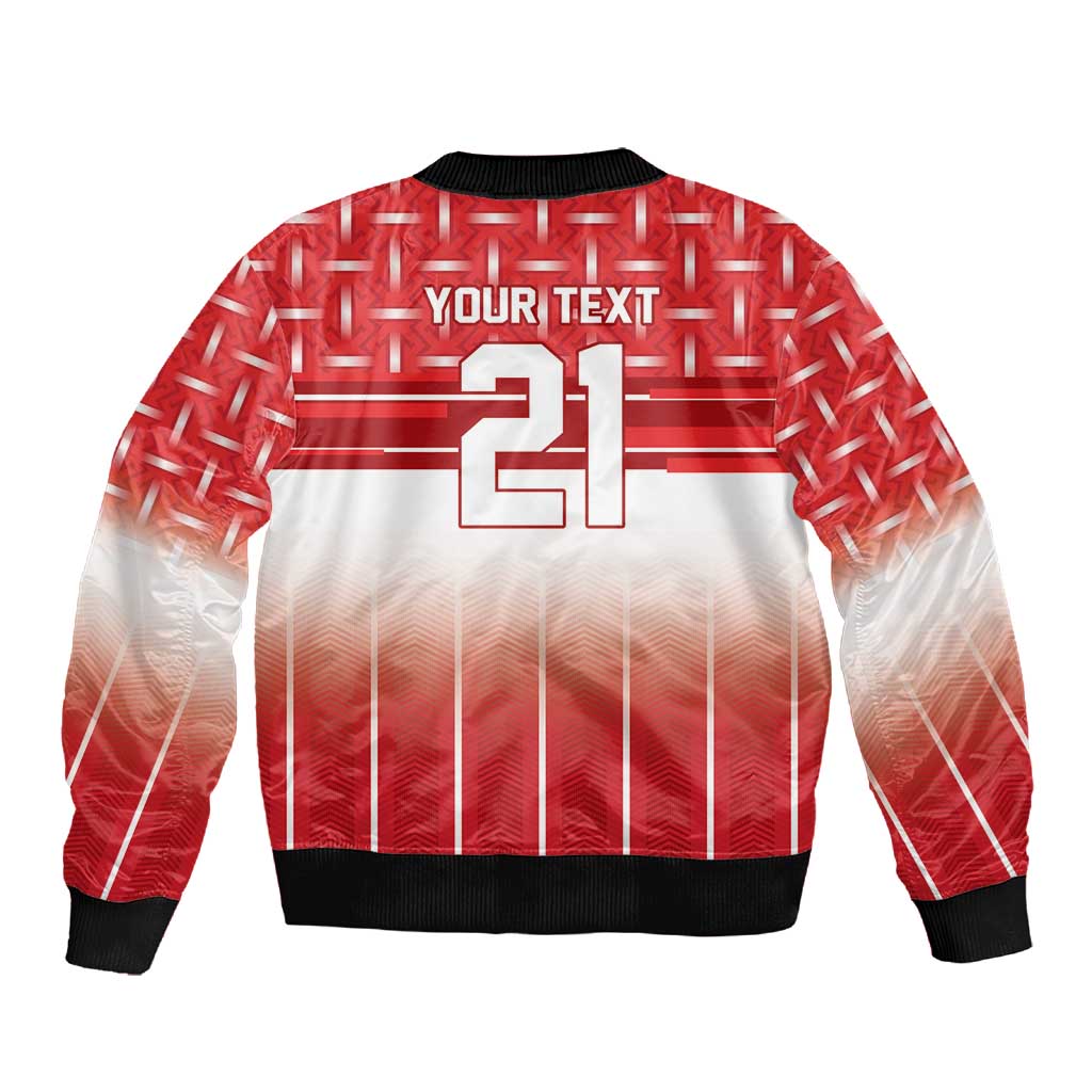 World Football Morocco Custom Sleeve Zip Bomber Jacket 1994 Away Retro Red Jersey - Wonder Print Shop