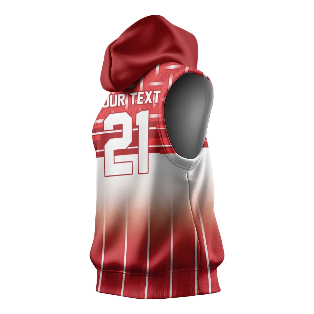 World Football Morocco Custom Sleeveless Hoodie 1994 Away Retro Red Jersey - Wonder Print Shop