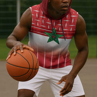 World Football Morocco Custom Sleeveless Hoodie 1994 Away Retro Red Jersey - Wonder Print Shop