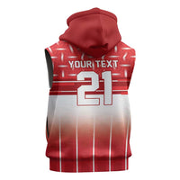 World Football Morocco Custom Sleeveless Zip Hoodie 1994 Away Retro Red Jersey - Wonder Print Shop