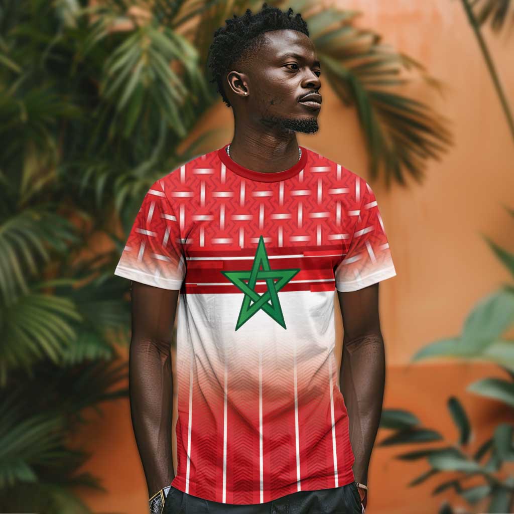 World Football Morocco Custom T shirt 1994 Away Retro Red Jersey - Wonder Print Shop