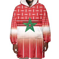 World Football Morocco Custom Wearable Blanket Hoodie 1994 Away Retro Red Jersey - Wonder Print Shop