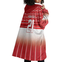 World Football Morocco Custom Wearable Blanket Hoodie 1994 Away Retro Red Jersey - Wonder Print Shop