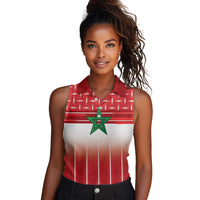World Football Morocco Custom Women Sleeveless Polo Shirt 1994 Away Retro Red Jersey - Wonder Print Shop