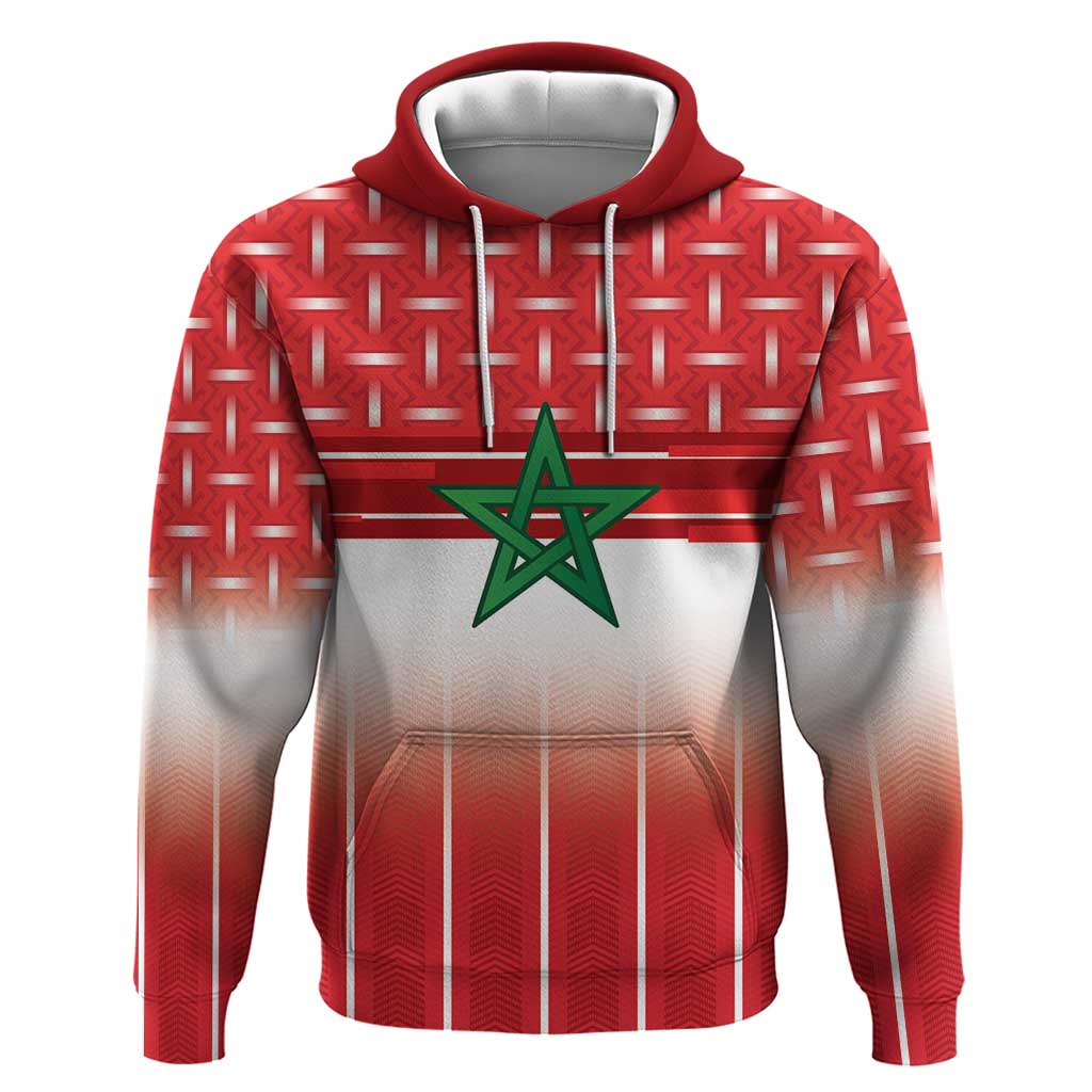 World Football Morocco Custom Zip Hoodie 1994 Away Retro Red Jersey - Wonder Print Shop