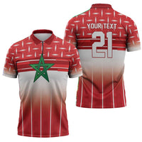 World Football Morocco Custom Zipper Polo Shirt 1994 Away Retro Red Jersey - Wonder Print Shop