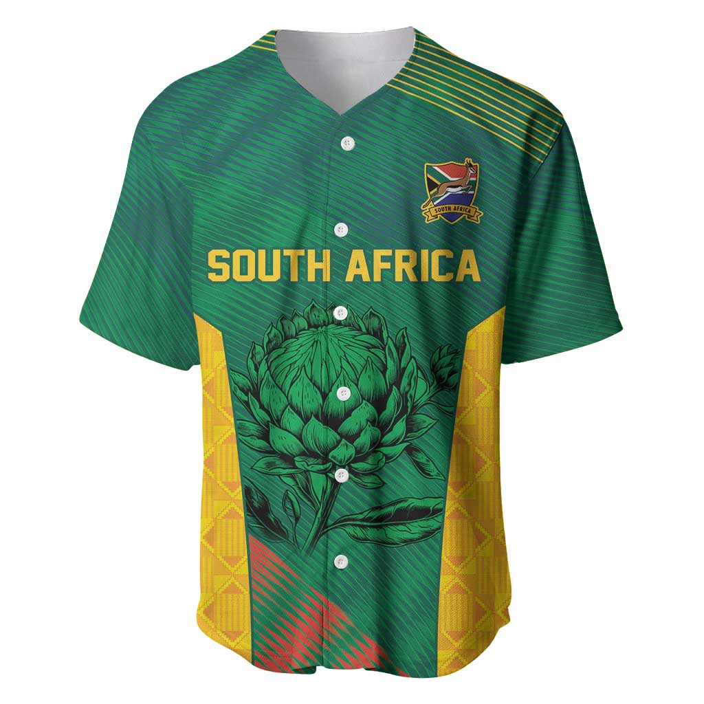 World Football 2026 South Africa Custom Baseball Jersey Tradional Protea Kente Pattern - Wonder Print Shop