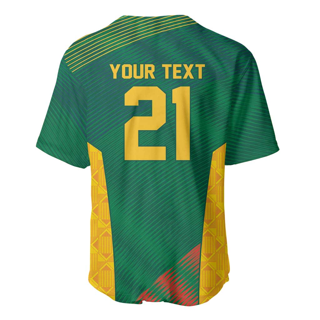 World Football 2026 South Africa Custom Baseball Jersey Tradional Protea Kente Pattern - Wonder Print Shop