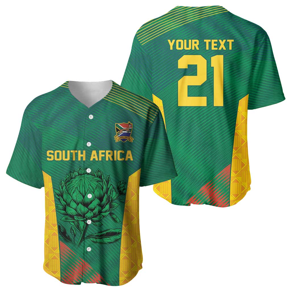 World Football 2026 South Africa Custom Baseball Jersey Tradional Protea Kente Pattern - Wonder Print Shop