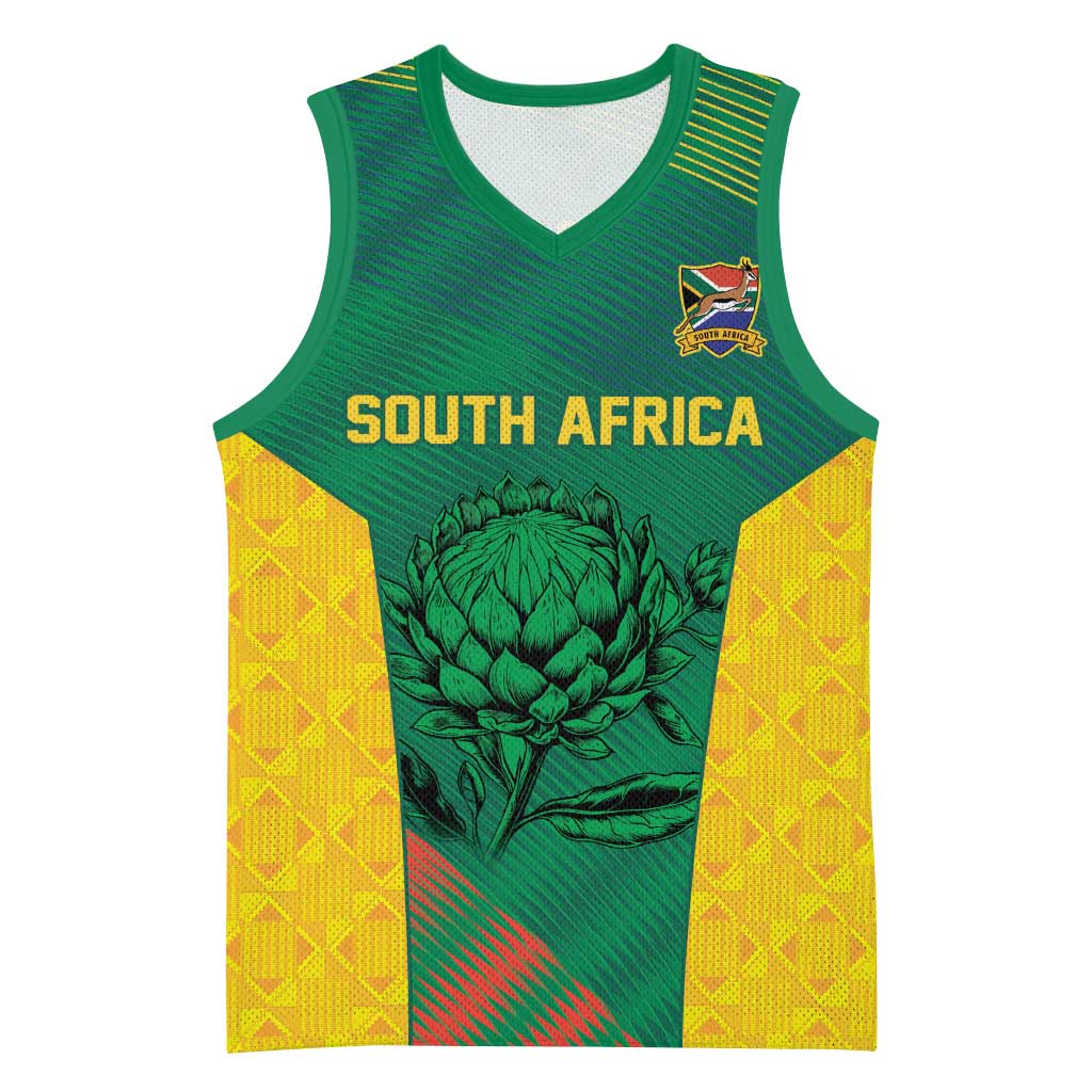 World Football 2026 South Africa Custom Basketball Jersey Tradional Protea Kente Pattern - Wonder Print Shop