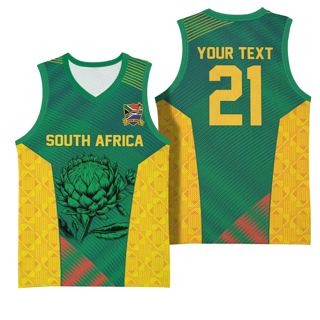 World Football 2026 South Africa Custom Basketball Jersey Tradional Protea Kente Pattern - Wonder Print Shop