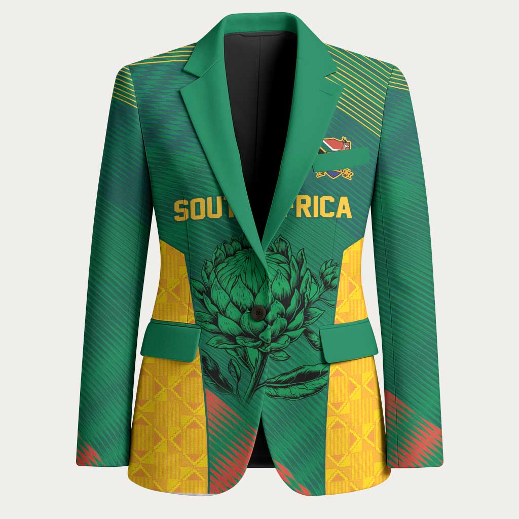 World Football 2026 South Africa Custom Blazer Tradional Protea Kente Pattern - Wonder Print Shop