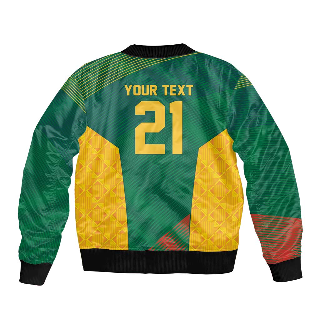 World Football 2026 South Africa Custom Bomber Jacket Tradional Protea Kente Pattern - Wonder Print Shop