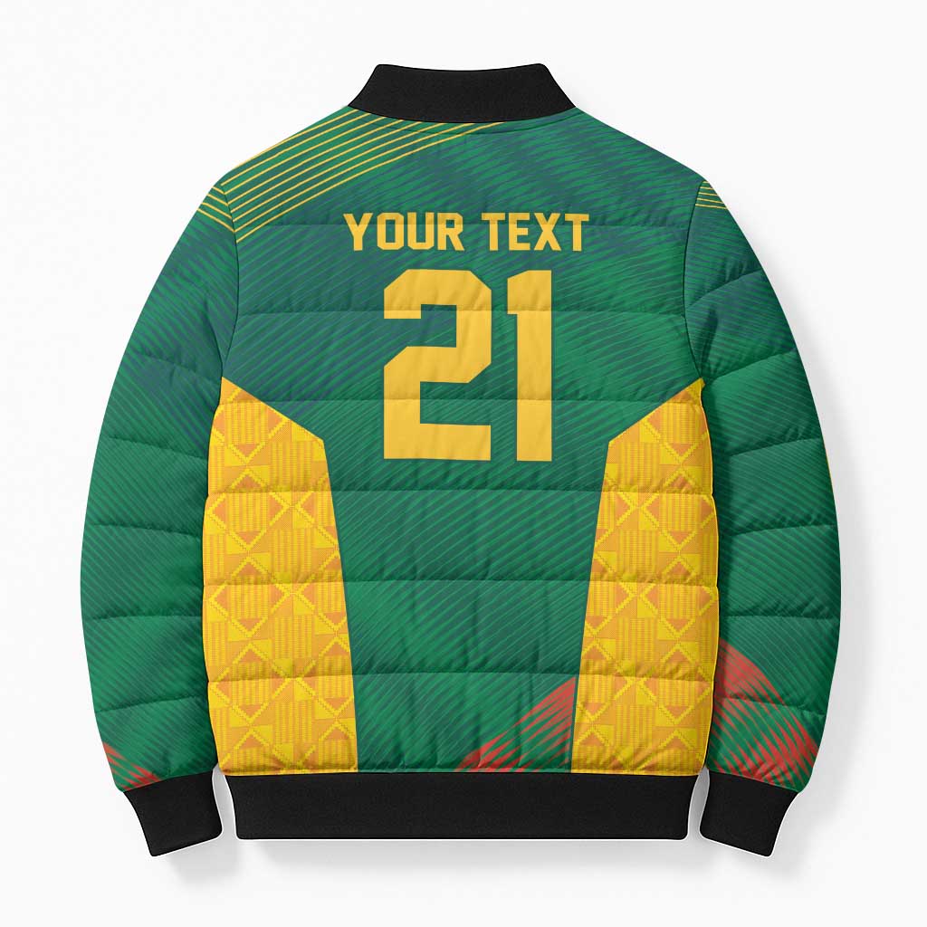 World Football 2026 South Africa Custom Bomber Puffer Jacket Tradional Protea Kente Pattern - Wonder Print Shop