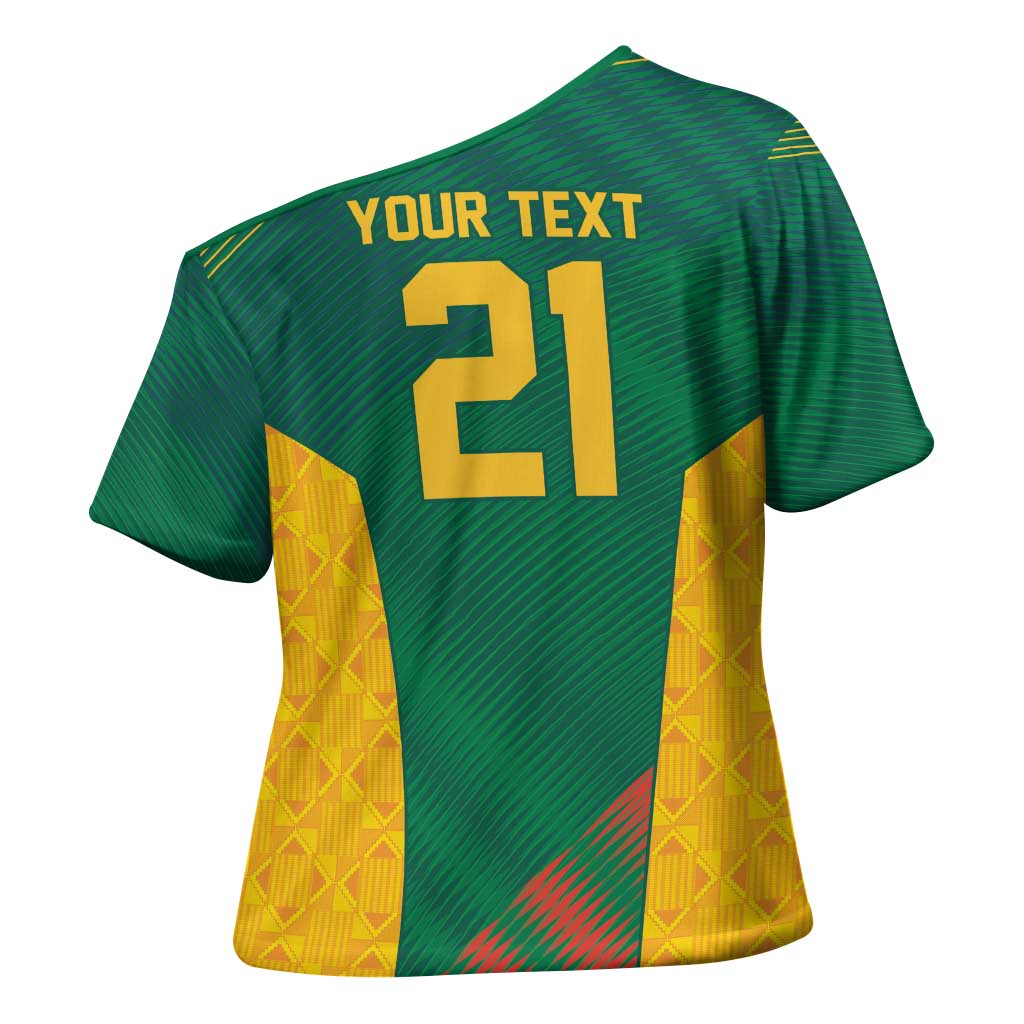 World Football 2026 South Africa Custom Cross Shoulder Shirt Tradional Protea Kente Pattern - Wonder Print Shop