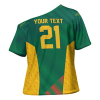 World Football 2026 South Africa Custom Cross Shoulder Shirt Tradional Protea Kente Pattern - Wonder Print Shop