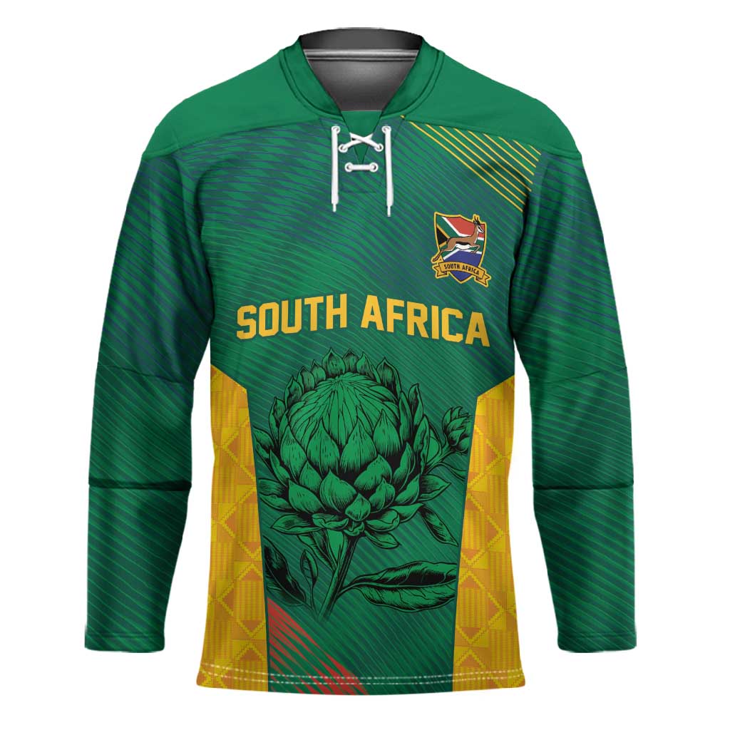 World Football 2026 South Africa Custom Hockey Jersey Tradional Protea Kente Pattern - Wonder Print Shop
