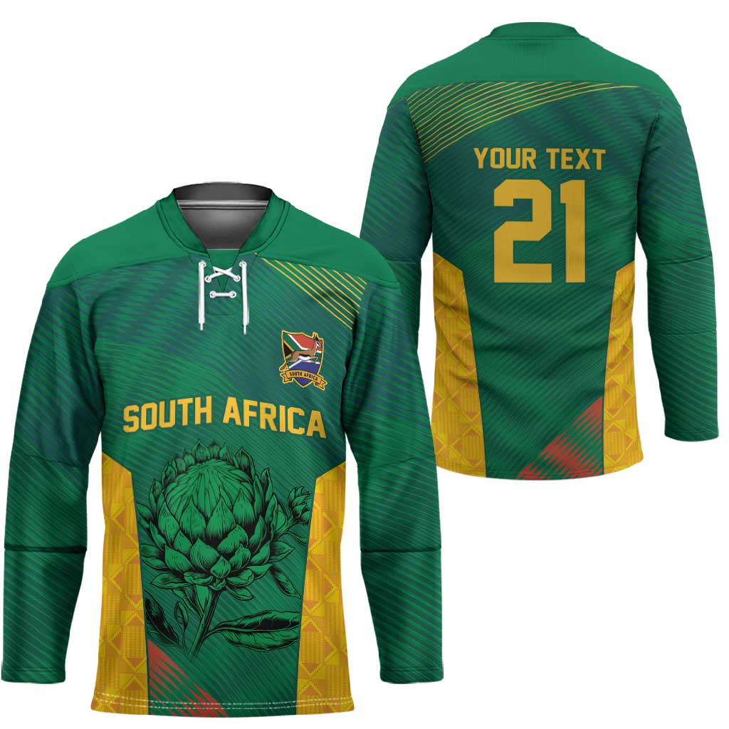 World Football 2026 South Africa Custom Hockey Jersey Tradional Protea Kente Pattern - Wonder Print Shop