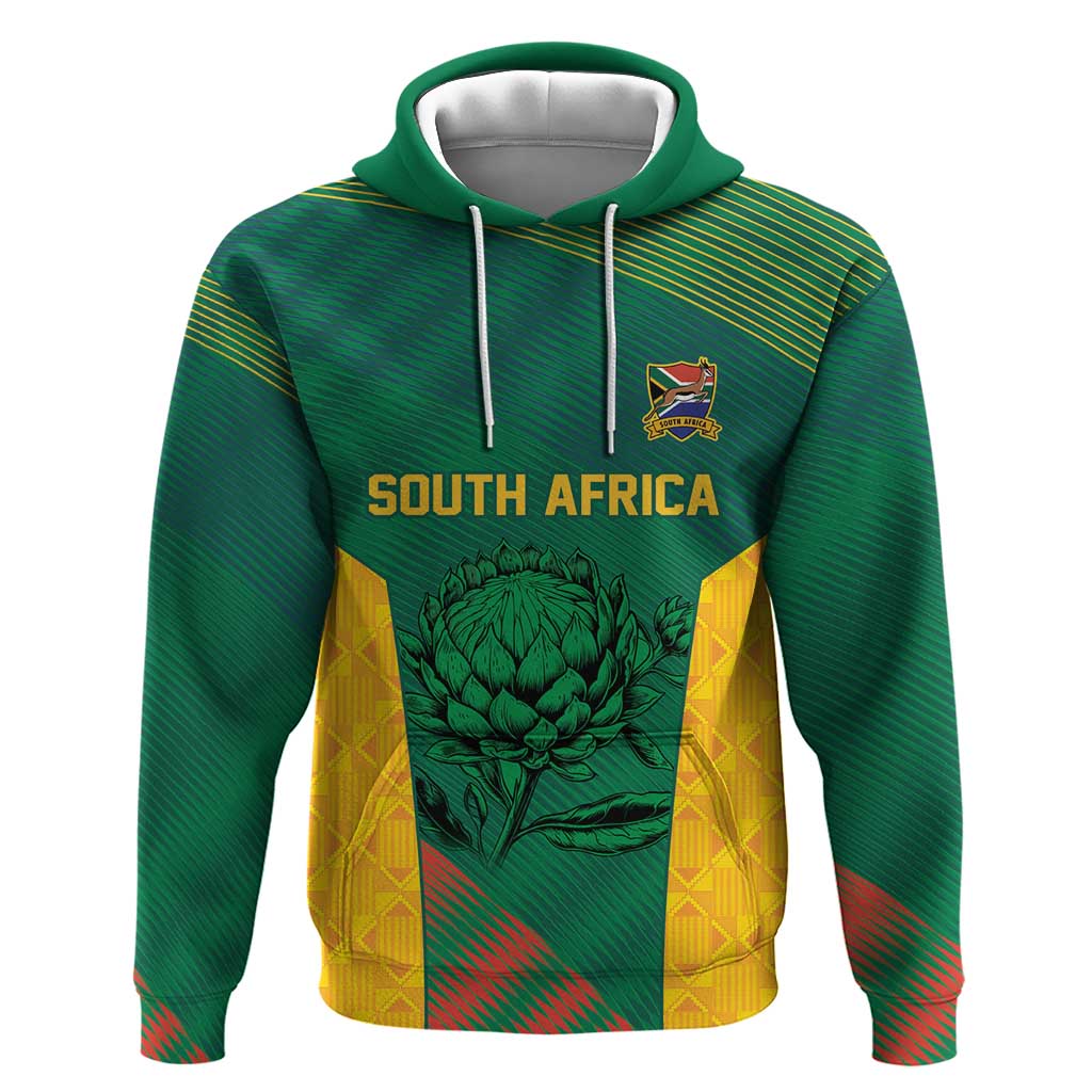 World Football 2026 South Africa Custom Hoodie Tradional Protea Kente Pattern - Wonder Print Shop
