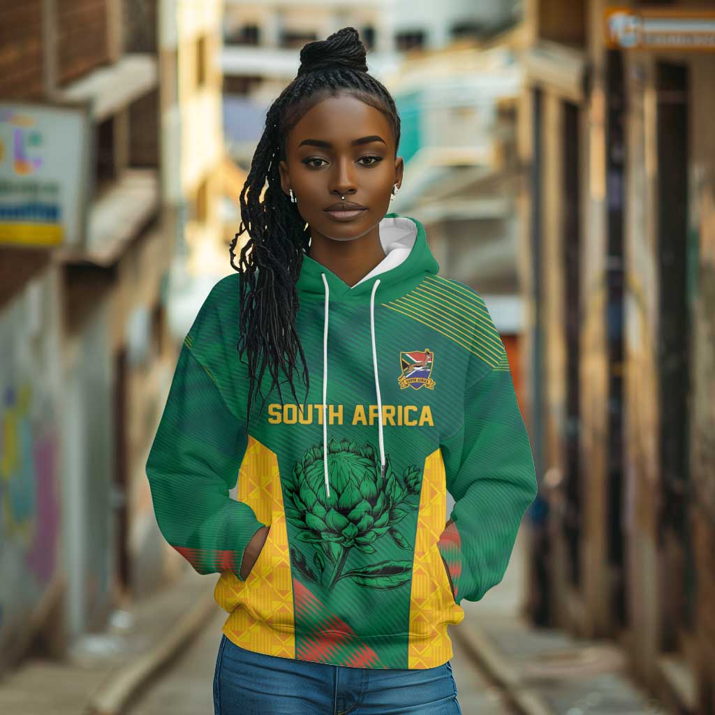World Football 2026 South Africa Custom Hoodie Tradional Protea Kente Pattern - Wonder Print Shop