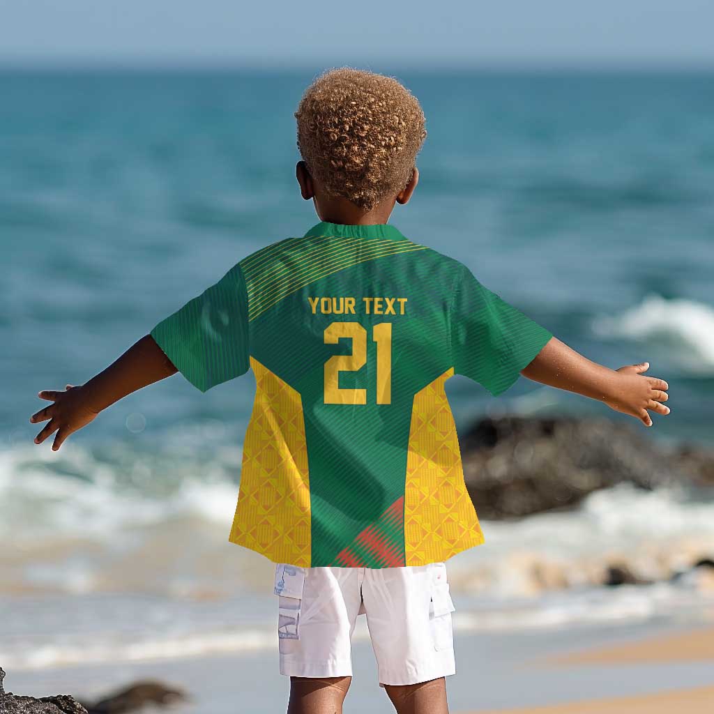 World Football 2026 South Africa Custom Kid Hawaiian Shirt Tradional Protea Kente Pattern - Wonder Print Shop
