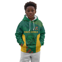 World Football 2026 South Africa Custom Kid Hoodie Tradional Protea Kente Pattern - Wonder Print Shop