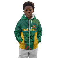 World Football 2026 South Africa Custom Kid Hoodie Tradional Protea Kente Pattern - Wonder Print Shop