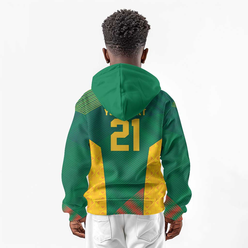 World Football 2026 South Africa Custom Kid Hoodie Tradional Protea Kente Pattern - Wonder Print Shop