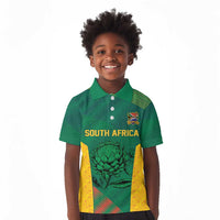 World Football 2026 South Africa Custom Kid Polo Shirt Tradional Protea Kente Pattern - Wonder Print Shop