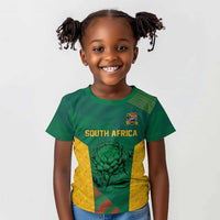 World Football 2026 South Africa Custom Kid T shirt Tradional Protea Kente Pattern - Wonder Print Shop