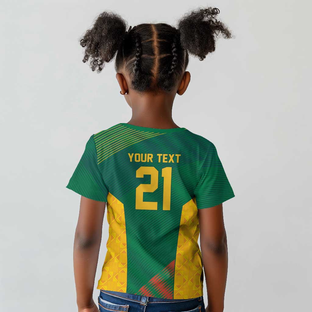 World Football 2026 South Africa Custom Kid T shirt Tradional Protea Kente Pattern - Wonder Print Shop