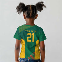 World Football 2026 South Africa Custom Kid T shirt Tradional Protea Kente Pattern - Wonder Print Shop