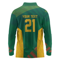 World Football 2026 South Africa Custom Long Sleeve Polo Shirt Tradional Protea Kente Pattern - Wonder Print Shop