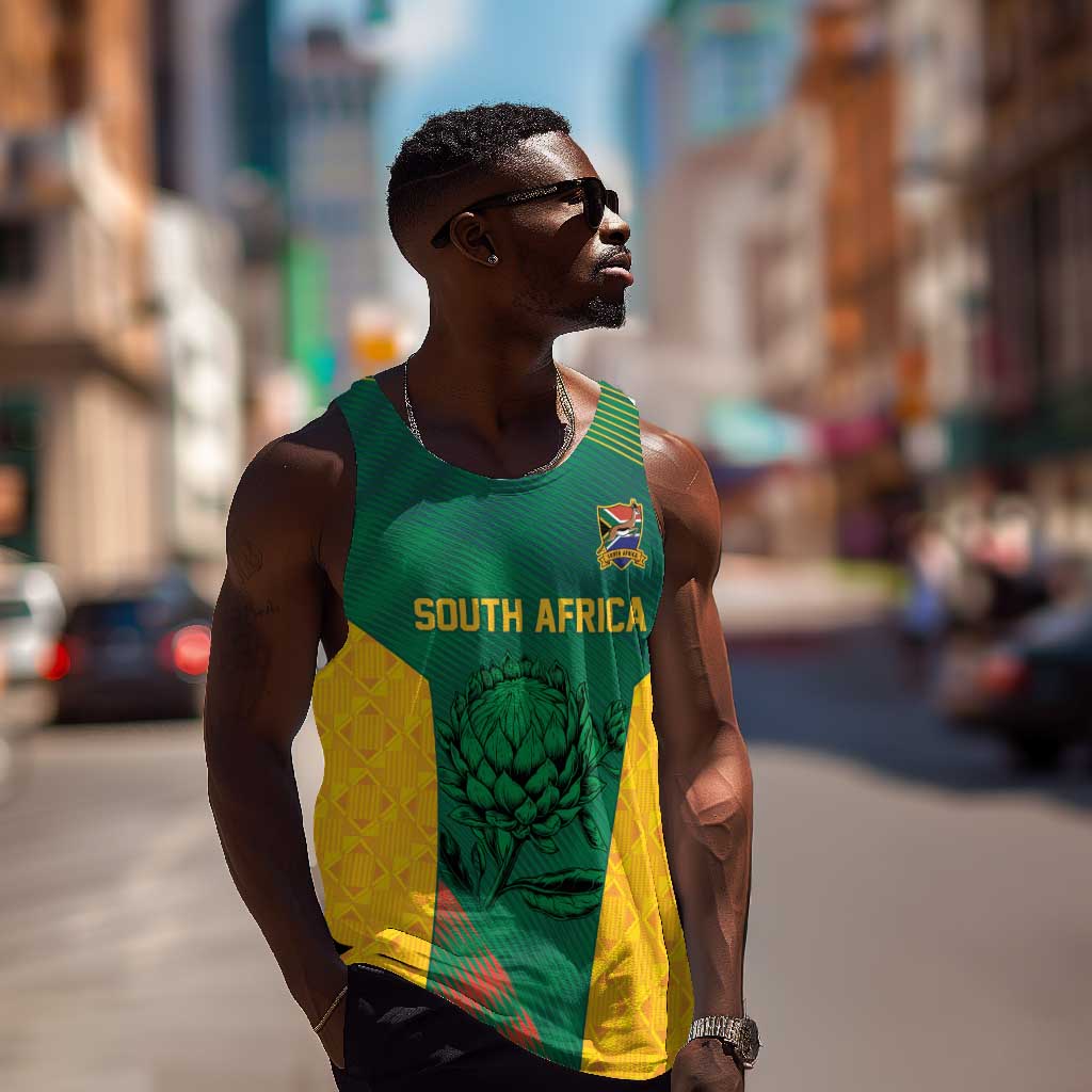 World Football 2026 South Africa Custom Men Tank Top Tradional Protea Kente Pattern - Wonder Print Shop
