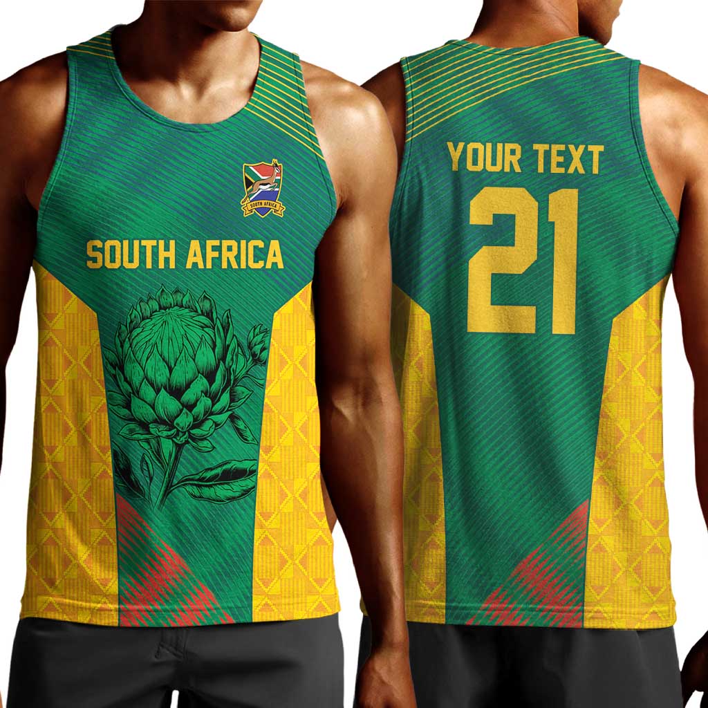 World Football 2026 South Africa Custom Men Tank Top Tradional Protea Kente Pattern - Wonder Print Shop