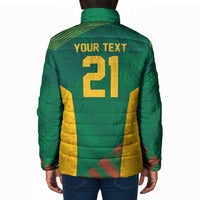 World Football 2026 South Africa Custom Padded Jacket Tradional Protea Kente Pattern - Wonder Print Shop