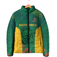 World Football 2026 South Africa Custom Padded Jacket Tradional Protea Kente Pattern - Wonder Print Shop