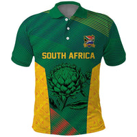 World Football 2026 South Africa Custom Polo Shirt Tradional Protea Kente Pattern - Wonder Print Shop