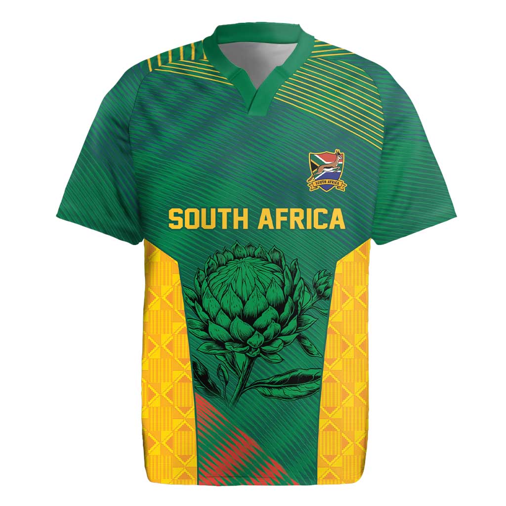 World Football 2026 South Africa Custom Rugby Jersey Tradional Protea Kente Pattern - Wonder Print Shop