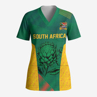 World Football 2026 South Africa Custom Scrub Top Tradional Protea Kente Pattern - Wonder Print Shop