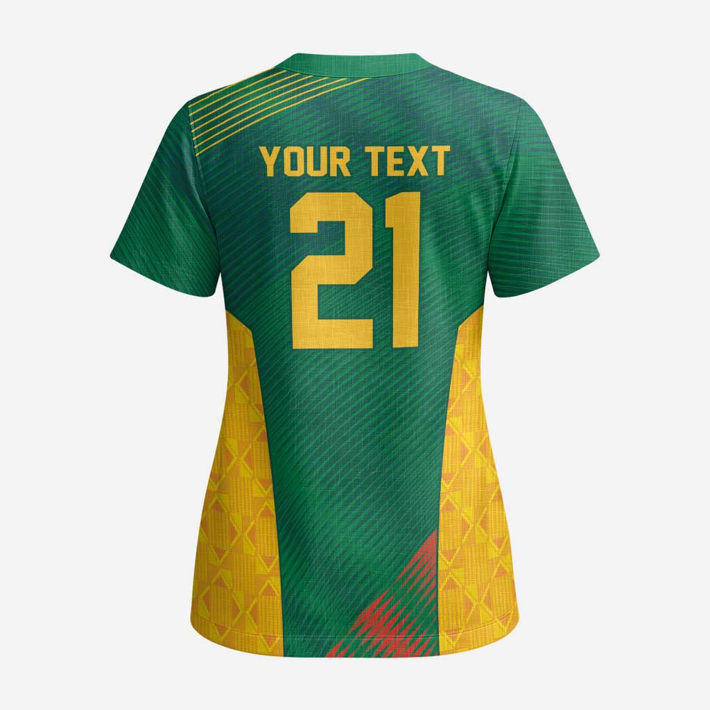 World Football 2026 South Africa Custom Scrub Top Tradional Protea Kente Pattern - Wonder Print Shop